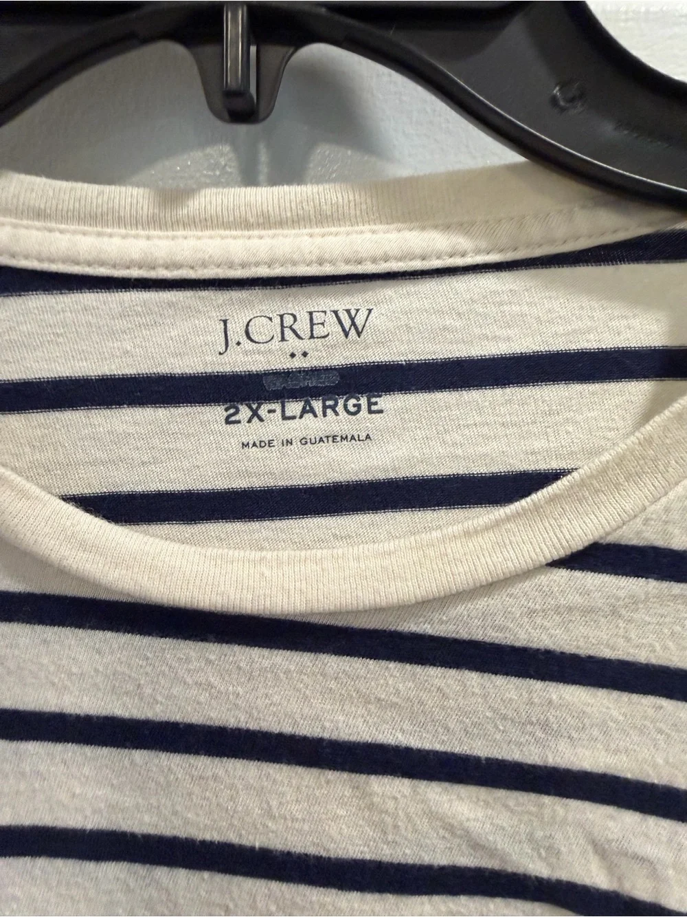 J. Crew Men’s Long-Sleeve Navy Stripe Crewneck Shirt Sz XXL